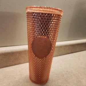 Starbucks Rose Gold Studded Tumbler 24 Oz New No Straw
